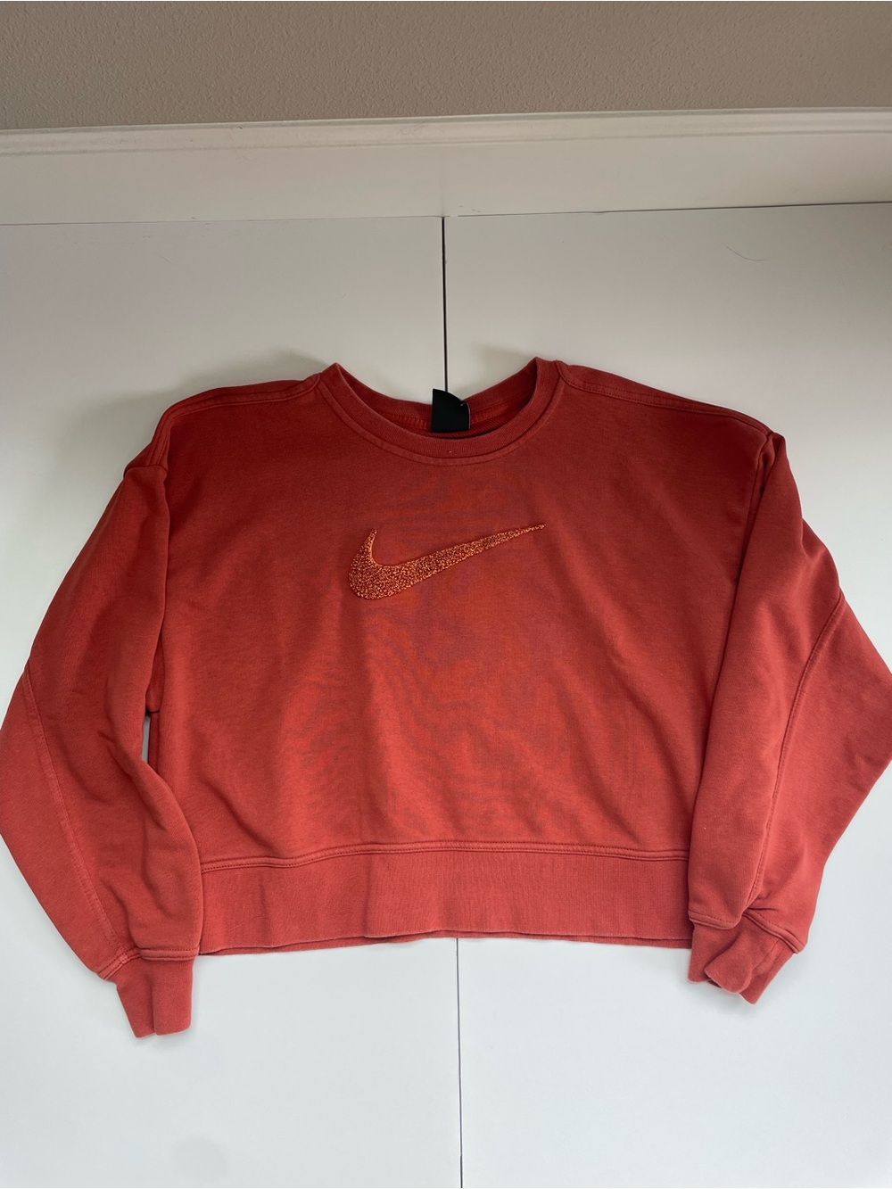 Nike Women's Rust Orange Cropped Crew Sweatshirt